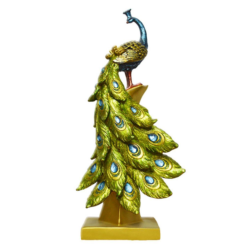 European Style Pair Peacock Home Decor Statue Decoration Hair Modern Living Room Ornaments: Single Peacock