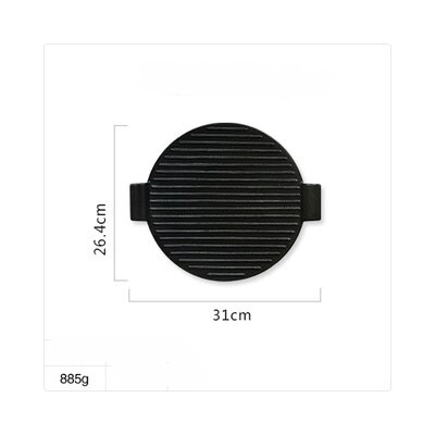 Zwart Mat Keramische Twee Oor Lade Huishoudelijke Servies Ontbijt Plaat Steak Plaat Bakken Plaat Oven Bakken Plaat: plum