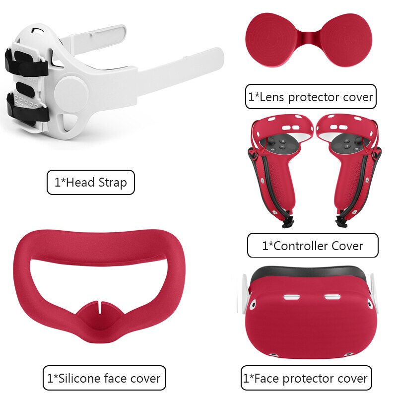 Adjustable Head Strap For Oculus Quest 2 Halo Strap With PowerBank Fixing Bracket Holder Headband For Oculus Quest2 Accessories: set 10
