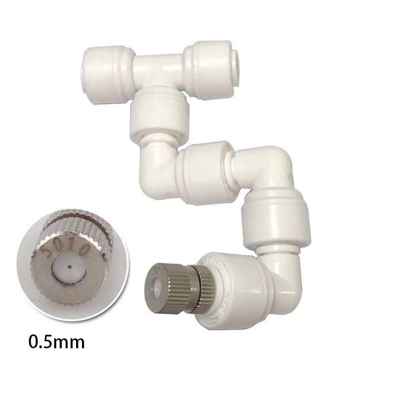 360 Adjustable Fogger Mist Sprinkler Atomizing Misting Nozzle Kit Spray Injector Brass Nozzle: light green