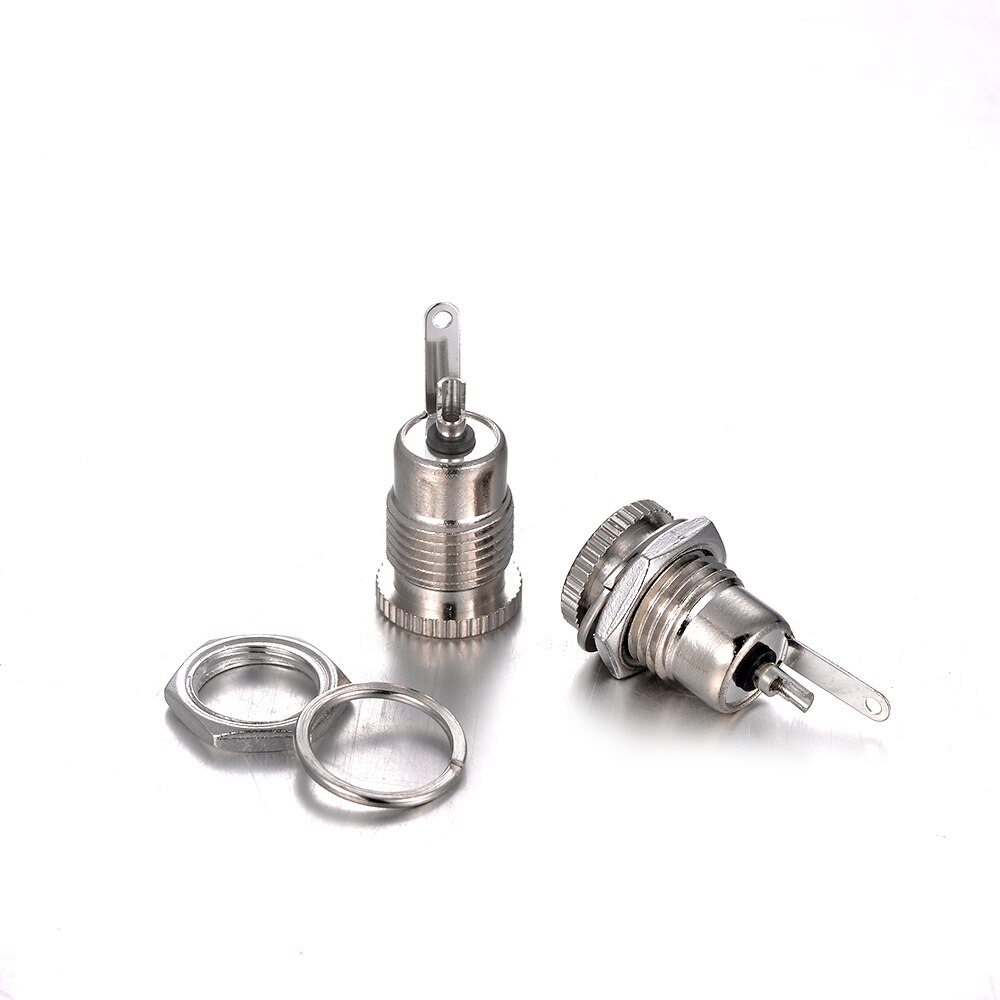 und Neue 10 stücke 5,5x2,1mm 2 Stift DC Netzteil Jack Steckdosen Weibliche Metall Tafel montieren-anschluss