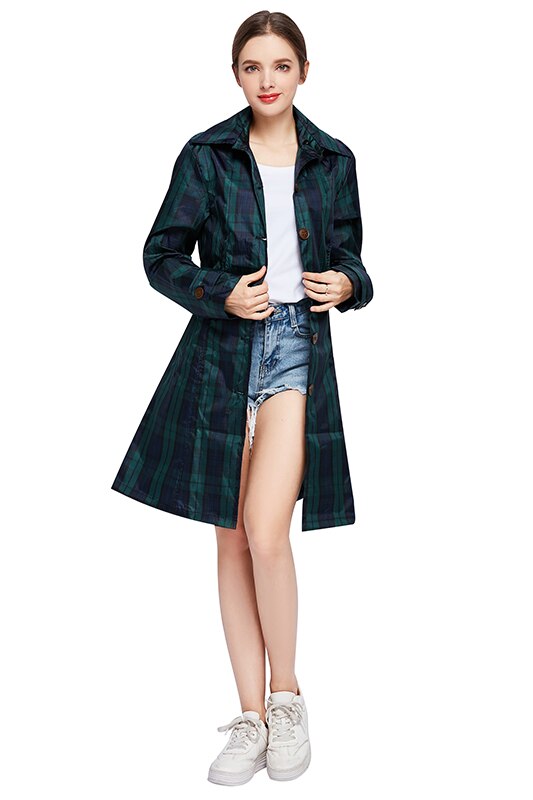 Veste Imperméable Longue Femme Avec Capuche - Poncho Pluie Léger, Coupe-Vent, Poches - Randonnée, Voyage, Camping - Taille XS à XXXL