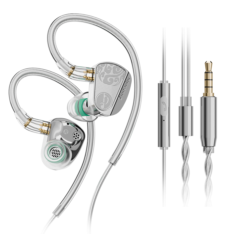 Zhulinniao Jinghong Z3 fones de ouvido HIFI intra-auriculares jogo de música profissional de alta fidelidade 0,78 fones de ouvido destacáveis totalmente metálicos: Preto