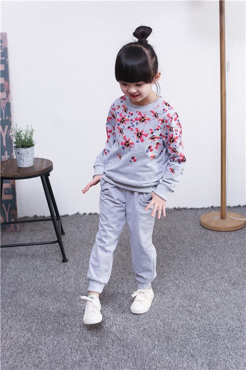 Girls Clothing Sets Spring Autumn Girl Sport Suits Floral Kids Suit Casual Tracksuit For Kids Children Clothing 2-8T: 3T