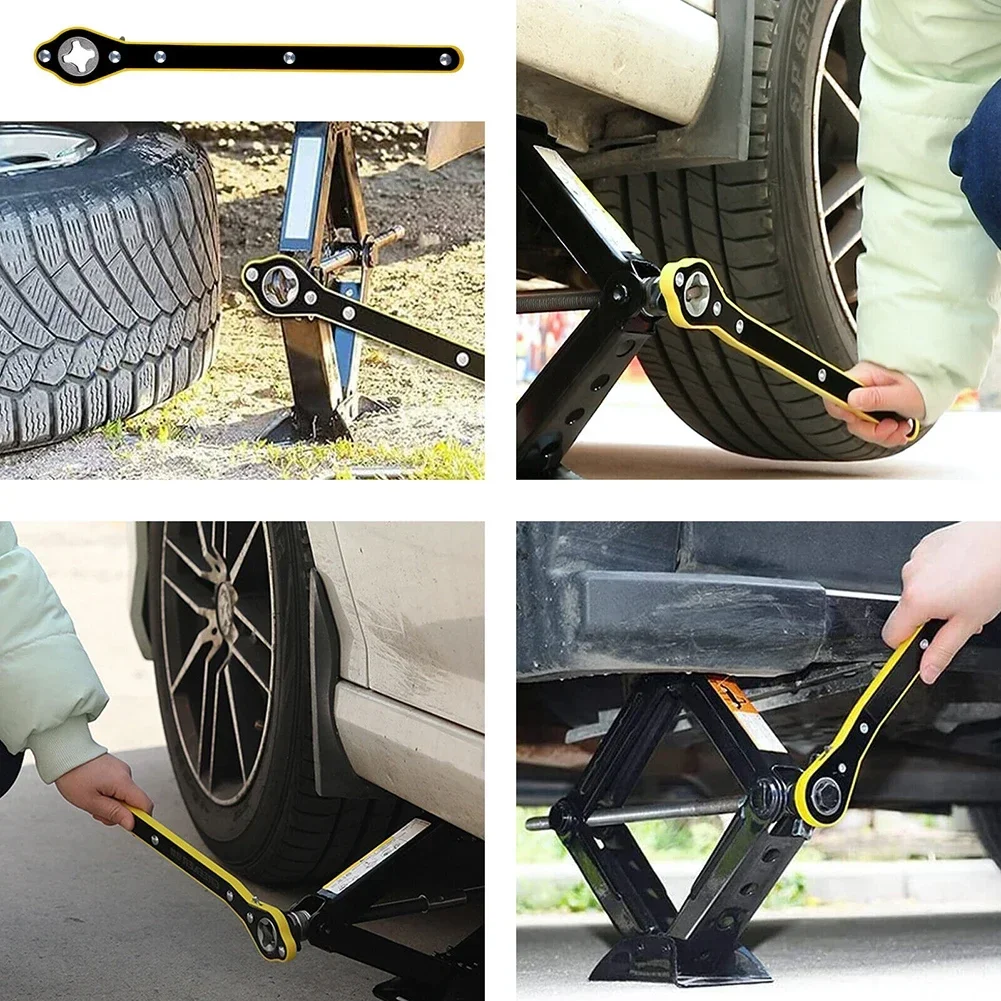 Auto Risparmio di Lavoro Martinetti Chiave A Cricchetto Scissor Jack Garage Pneumatico Ruota Lug Chiave Maniglia Risparmio di Lavoro Chiave Strumenti di Riparazione Auto