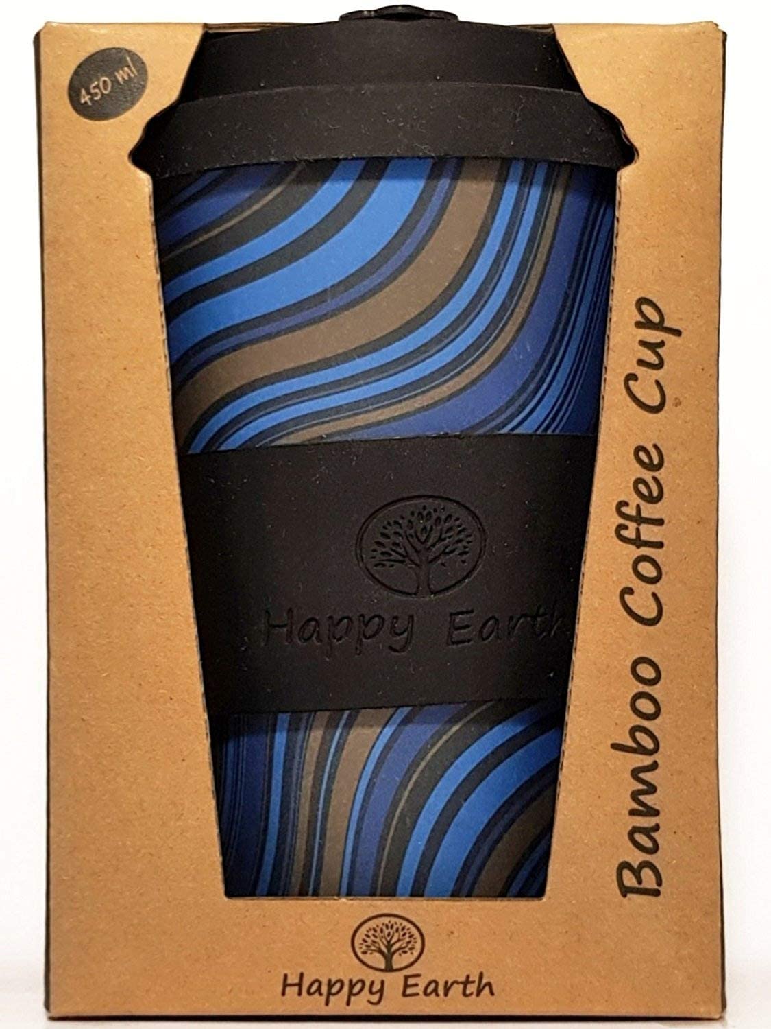 Reusable Eco-Friendly Coffee Cup 450ml, Made with Organic Natural Bamboo Fibre, can be Used as a Travel Mug or Home Coffee Mug