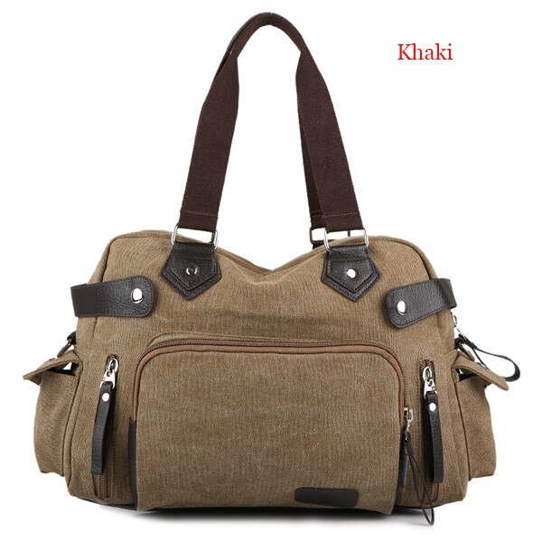 MANJH Canvas Men's Handbags Casual Cross Section Single Shoulder Bag Brand Inclined Shoulder Bag M005: Khaki