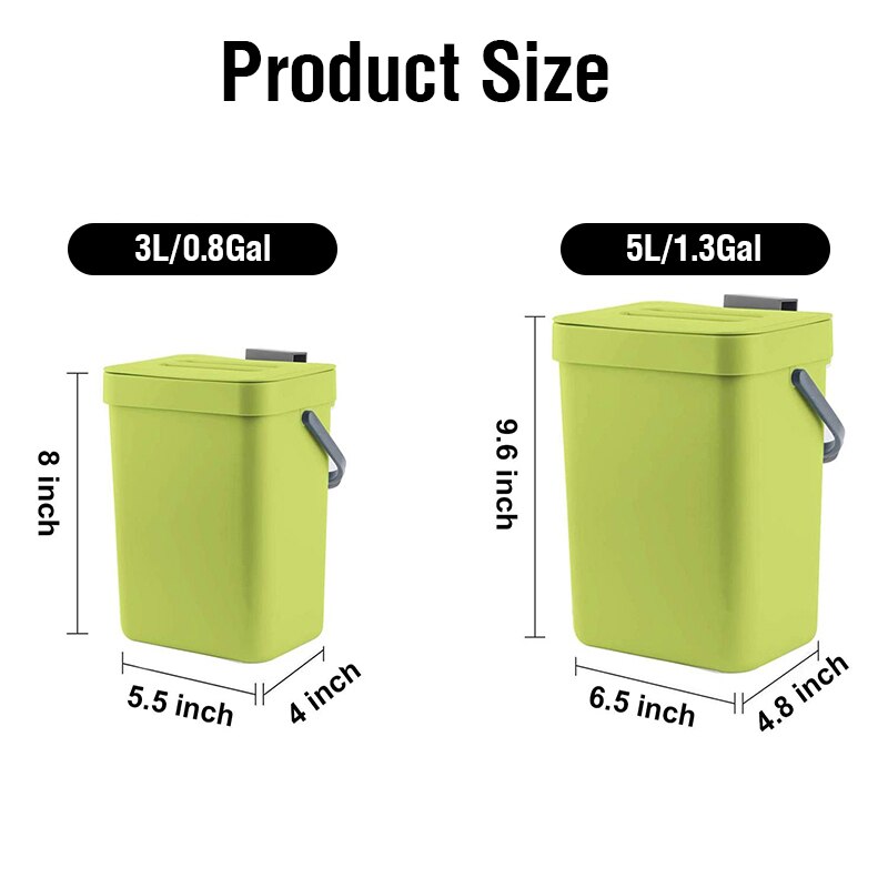 3 in 1 Kitchen Trash Can Kitchen Waste Bin Wall Mounted Dustbin Zero Waste Garbage Bin Kitchen Hanging Trash Bin Cabinet Door