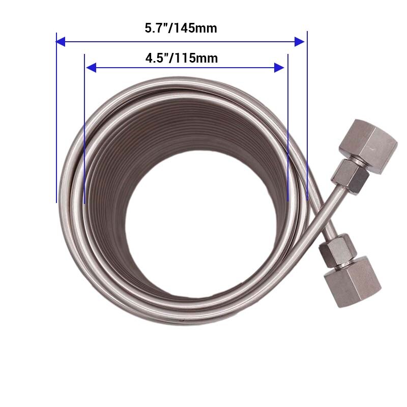 Jockey Box Stainless Steel Coil 50ft/15.3m Length 5/16"OD Tube Homebrew Draft Beer Cooler Coil G 5/8" Ends