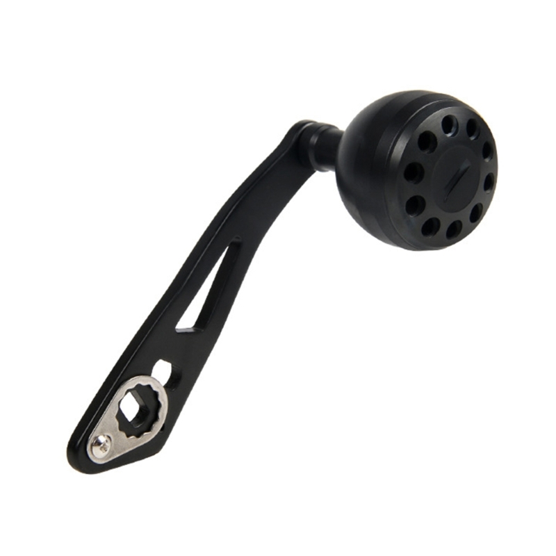 carrete pesca, eléctrico, perilla Metal para Baitcasting, agarre Micro Jigging, balancines, piezas para: Negro
