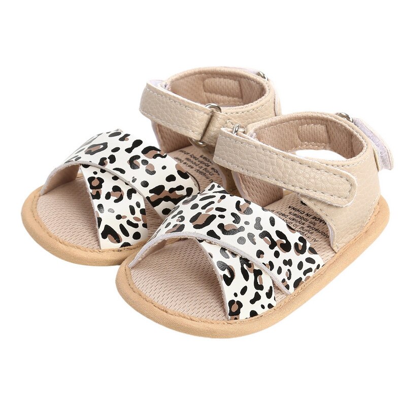 Sandalias de cuero para bebés, niños y niñas, zapatos planos antideslizantes con punta abierta y correa entrecruzada: 4 / 0-6 meses