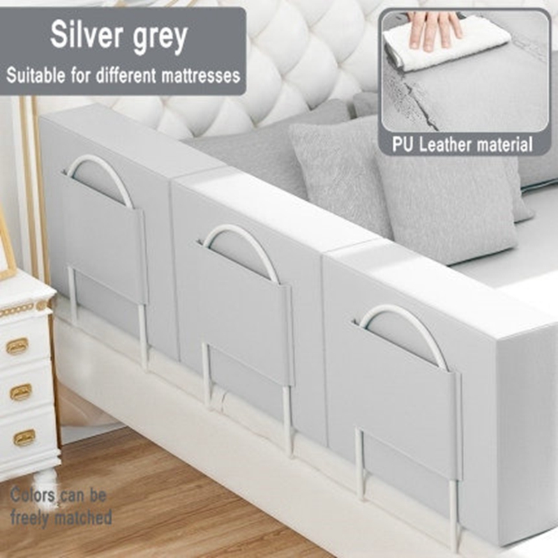 Baby Sicherheit Tor Krippe Schiene Sicherheit Fechten Baby Bett Zaun Hause Kid Laufstall 2M Große Bett Allgemeinen Weichen Bett leitplanke: Gray 0.5M