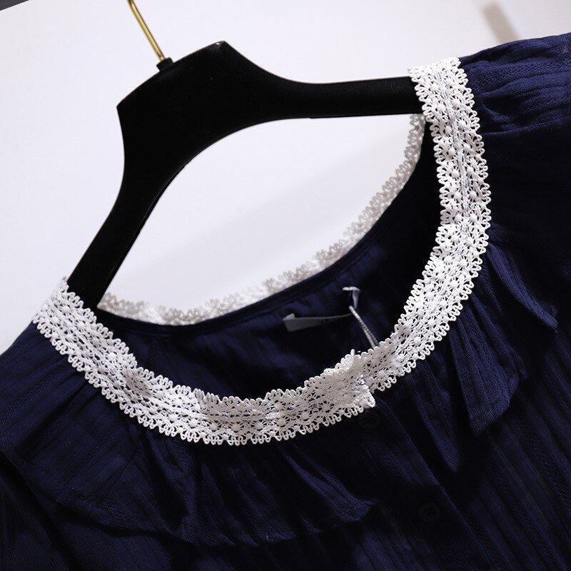 Ladies Summer Plus Size Tops For Women Large Blouse Short Sleeve Loose Casual Lace Cotton Button Shirt 4XL 5XL 6XL 7XL