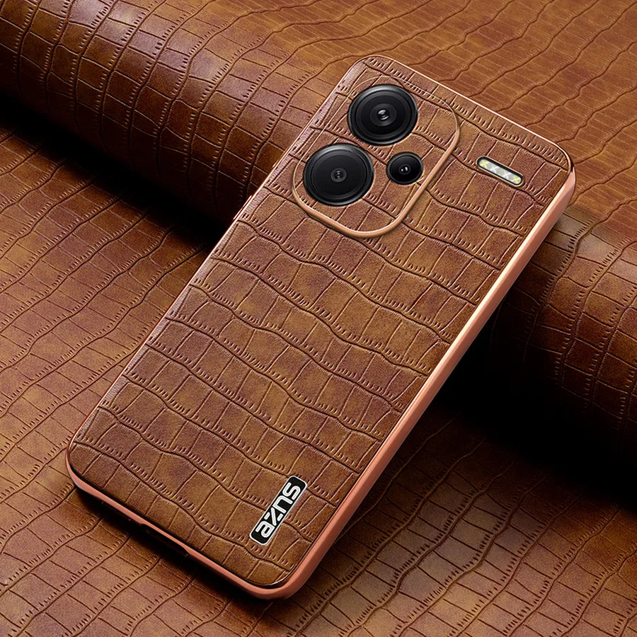 Luxury Case For Xiaomi Redmi Note 13 Pro 5G 4G Armor Leather Back Panel Cover For Redmi Note 13 Pro Plus 12 Turbo Funda Etui: CANVAS / Beige