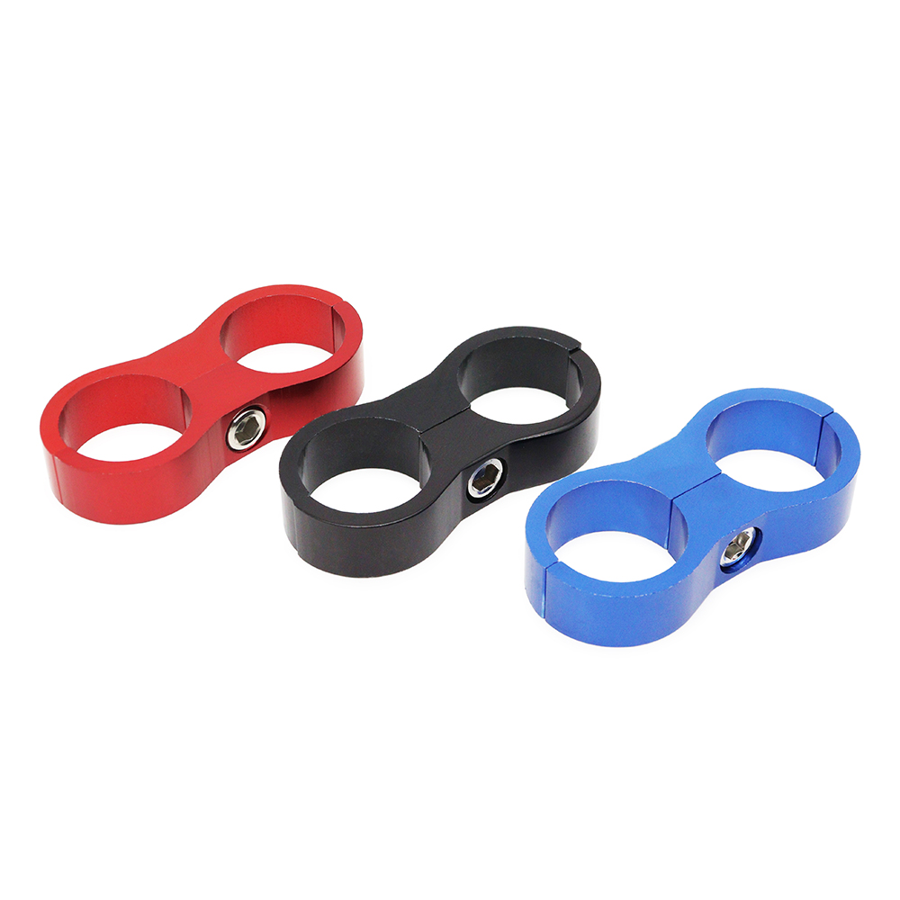 AN4 AN6 AN8 AN10 AN12 abrazadera de línea de manguera de goma trenzada, separador de línea anodizado de aluminio, Kit de abrazadera divisora, negro/rojo/azul