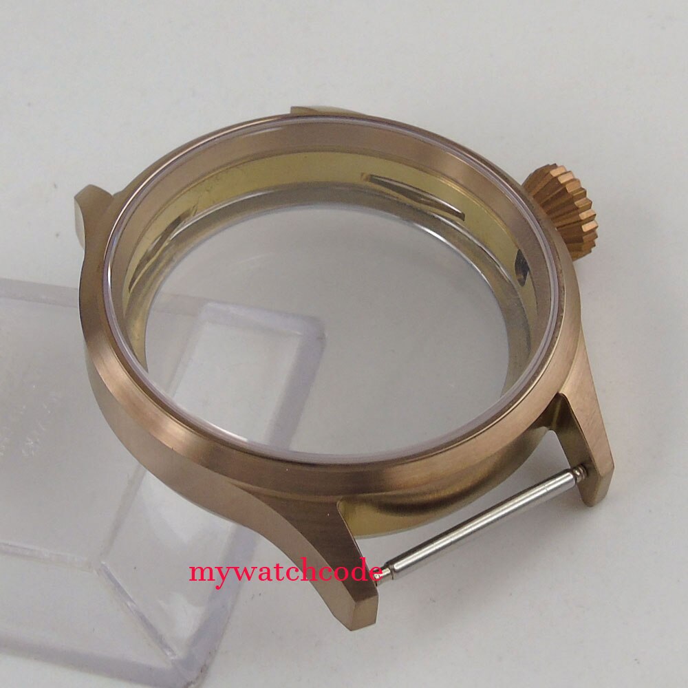 43mm Bronze- überzogene parnis Uhr fallen Saphir glas passen 6498 6497 essen bewegung