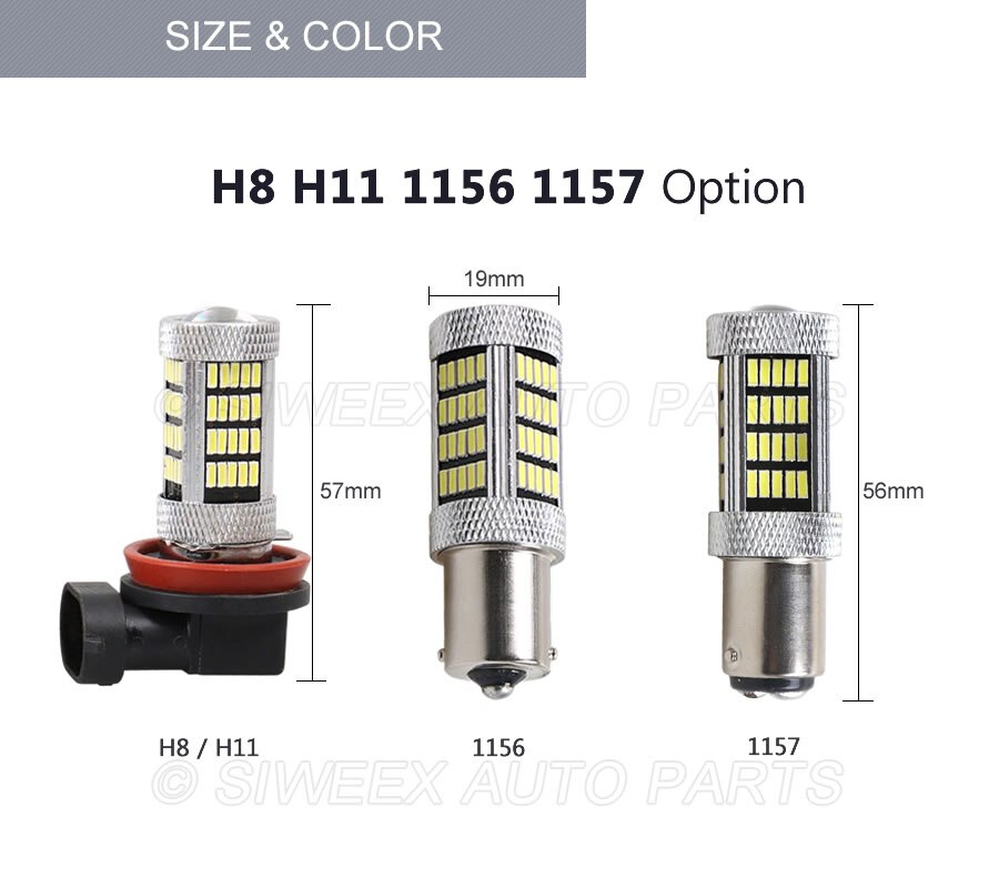 1X H8 H11 1156 1157 Nebel Licht 92 SMD 4014 Auto Led-leuchten Lampe Für DC 12V Weiß Blau eis blau Gelb Rot Rosa