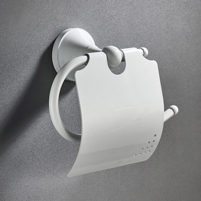 Ensemble d&#39;accessoires de salle de bain en laiton blanc, porte-savon de douche, porte-sèche-cheveux, porte-peignoir, brosse de toilette, porte-rouleau