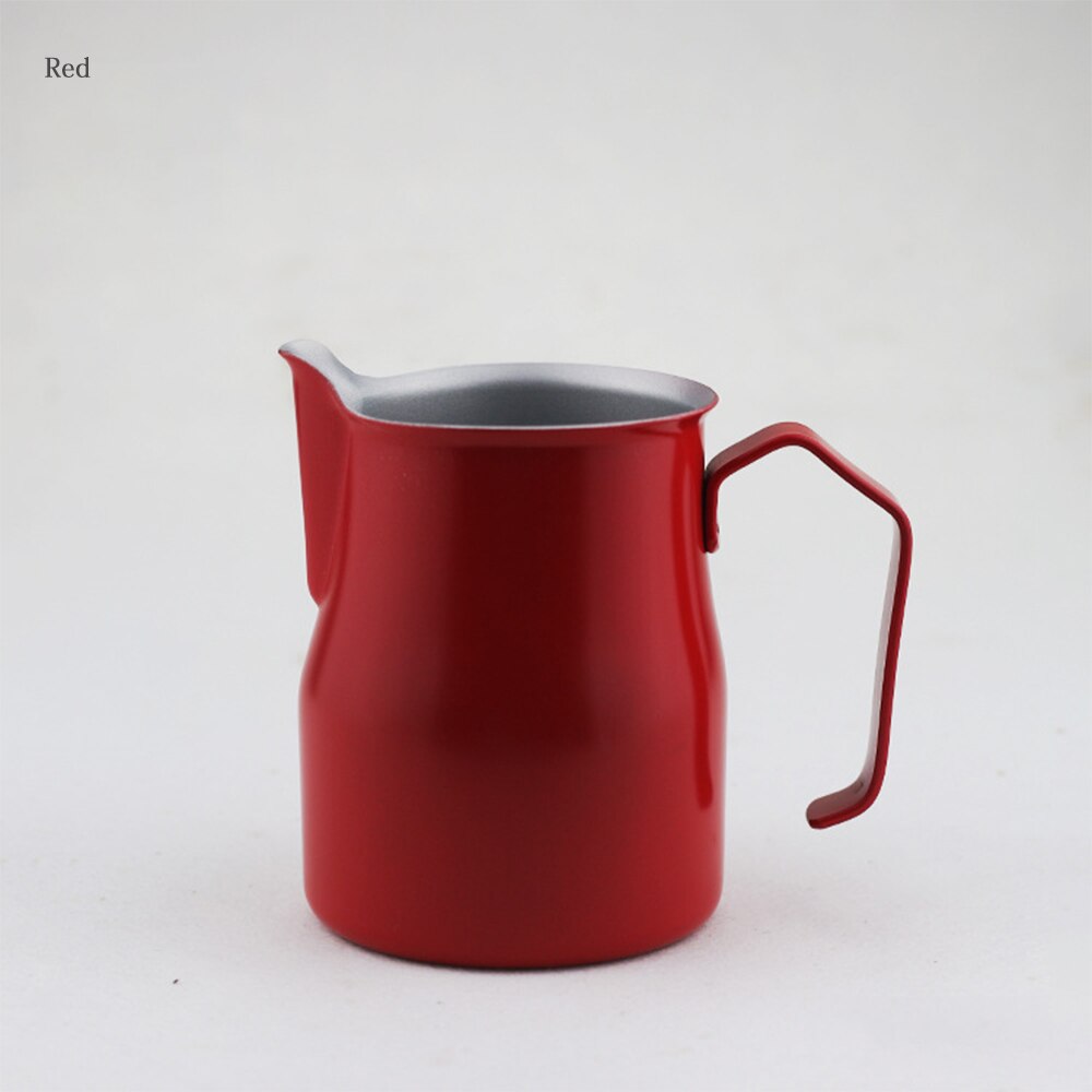 Stainless Steel Coffee Make Pots Thick Coffeeware Barista Moka Espresso Portable Kettle Goose Spout Milk Frothing: Red / 600ml