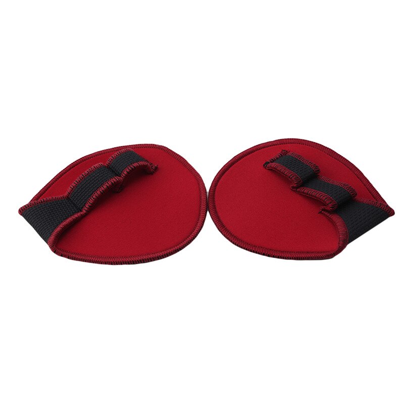 Unisex anti-slip vektløfting treningshansker fitness sport dumbbell grips pads gym benkpress øvelser håndflate beskytter: Rød
