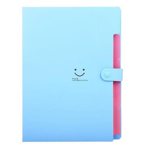 Büro Kunststoff Ordner Multi Tasche Organizer A4 Datei Erweiterung Dokument Ordner: Blau