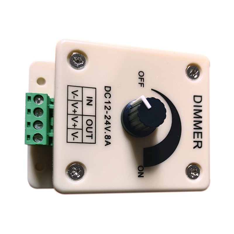 DC12V 24V LED Strip Light Single Color Dimmer 8A 30A 96W 360W Adjustable Brightness Rotating Switch LampTape Controller
