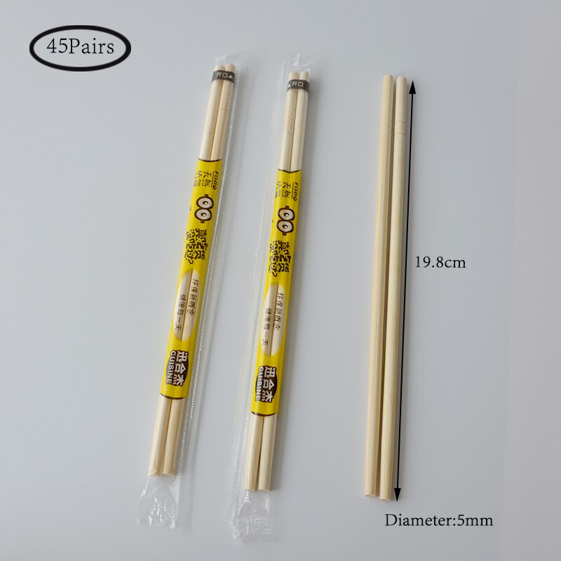 45 Pairs/90Pcs Chinese Wegwerp Bamboe Eetstokjes In Bulk 19.8Cm Restaurant Onafhankelijke Verpakking Sticks Keuken Accessoires