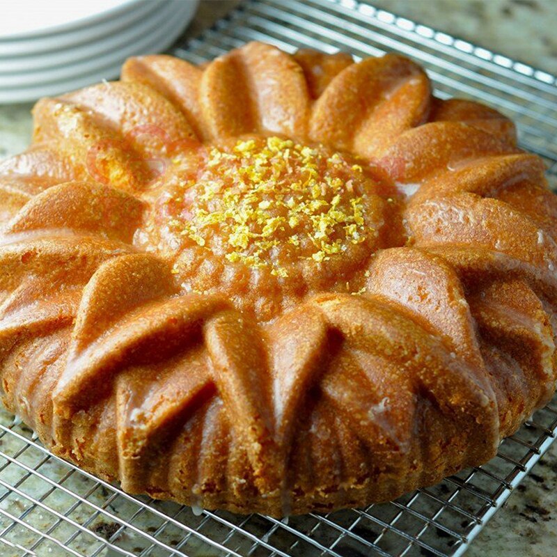 JAHEMU Silikon Charlotte Kuchenformen 2 Stück - Sonnenblume Backformen Rund