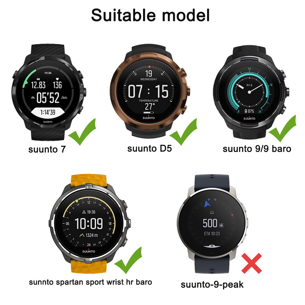 Rannehihna suunto 7 9 baro kellon tarvikkeet silikoni ranneke suunto  d5 spartan sport wrist hr baro rannekkeen vaihto