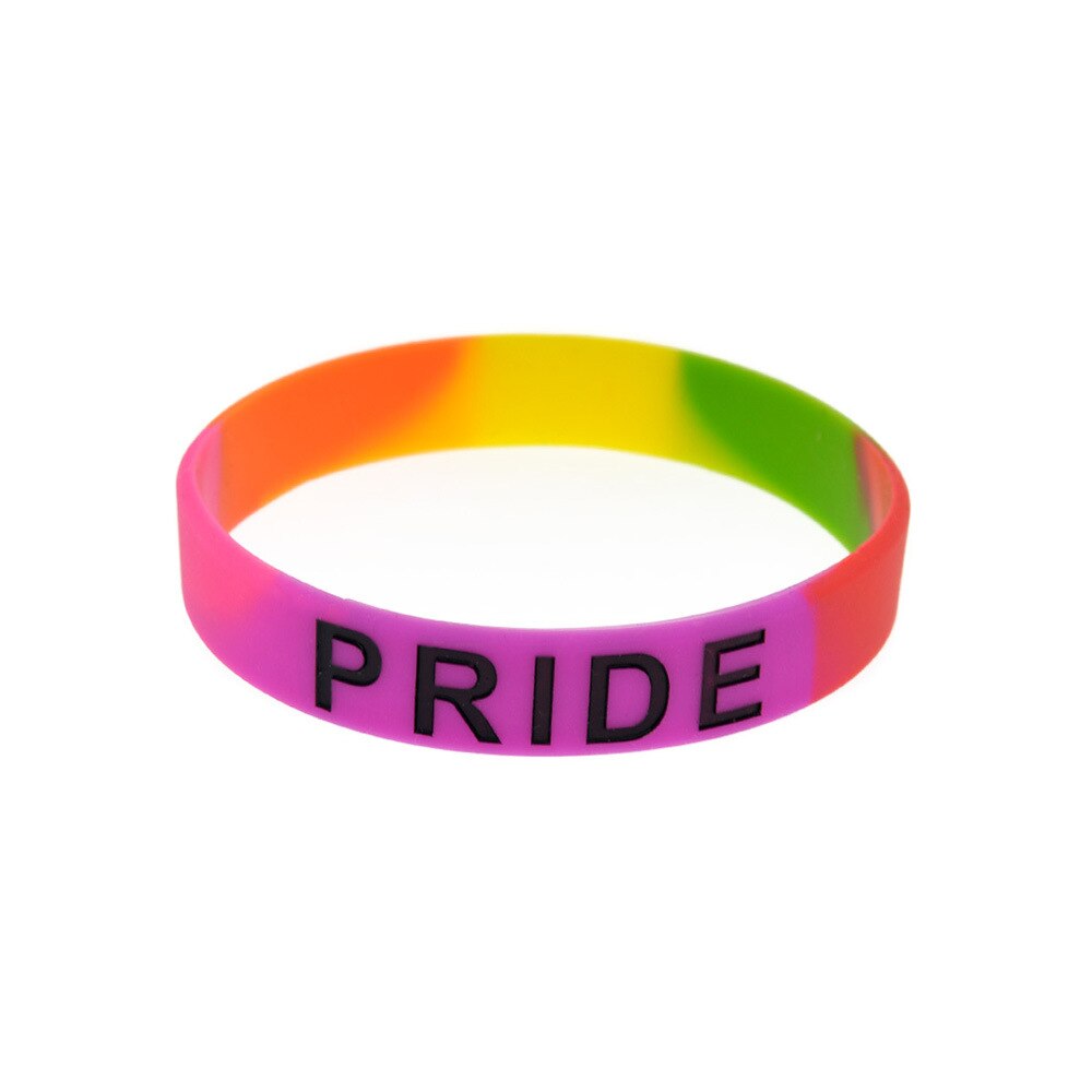 Armbinde Rosa Regenbogen silikon Armbinde konkaven gravierte regenbogen farbe Segment Armbinde
