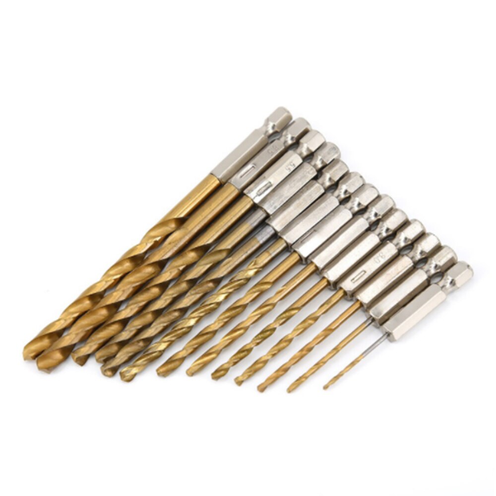 13 Pcs Hoge Snelheid Staal Titanium Coated Boor Set Hex Schacht 1.5-6.5Mm Zeshoekige Handvat Twist Boor brand