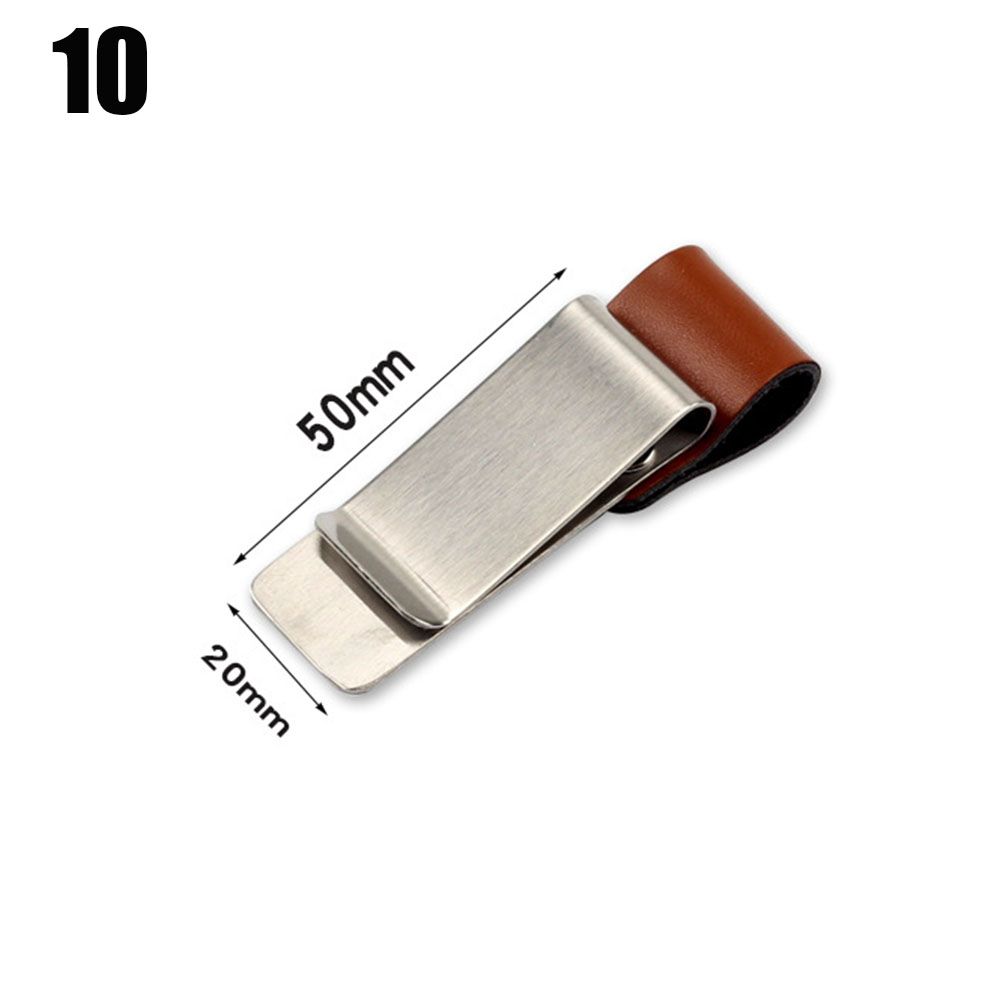 1Pc Metal Leather Brass Pen Holder Stainless Steel Pencil Clip Vintage Dairy Notebook Pen Holder Spiral Loose Leaf Memo Clip: 10 50X20mm