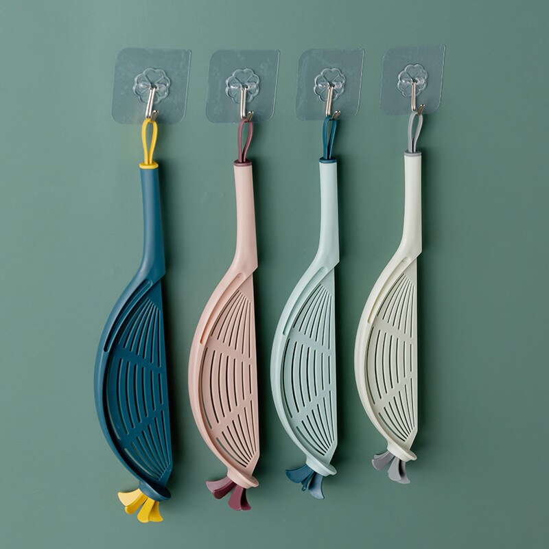 Plastic Rice Sieve Multifunction Rice Cleaner Foods Beans Sieve Drainer Tomato Fruits Drainer Brush Kitchen Cleaning Gadget