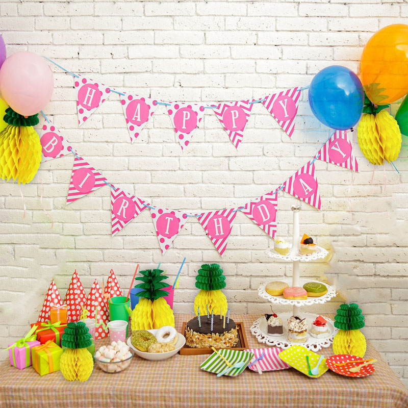 Centres de table hawaïens en papier, 10 pièces par lot, ananas, nids d'abeilles, décoration de fête dans la Jungle hawaïenne