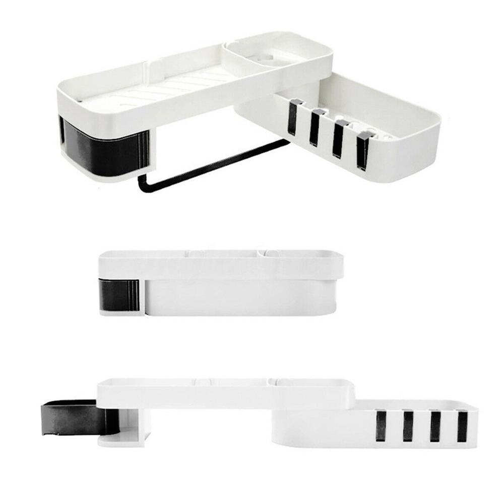 Hoekdouche plank badkamer shampoo douche plank houder keuken opbergrek organizer wandmontage type 1 stuk: Zwart