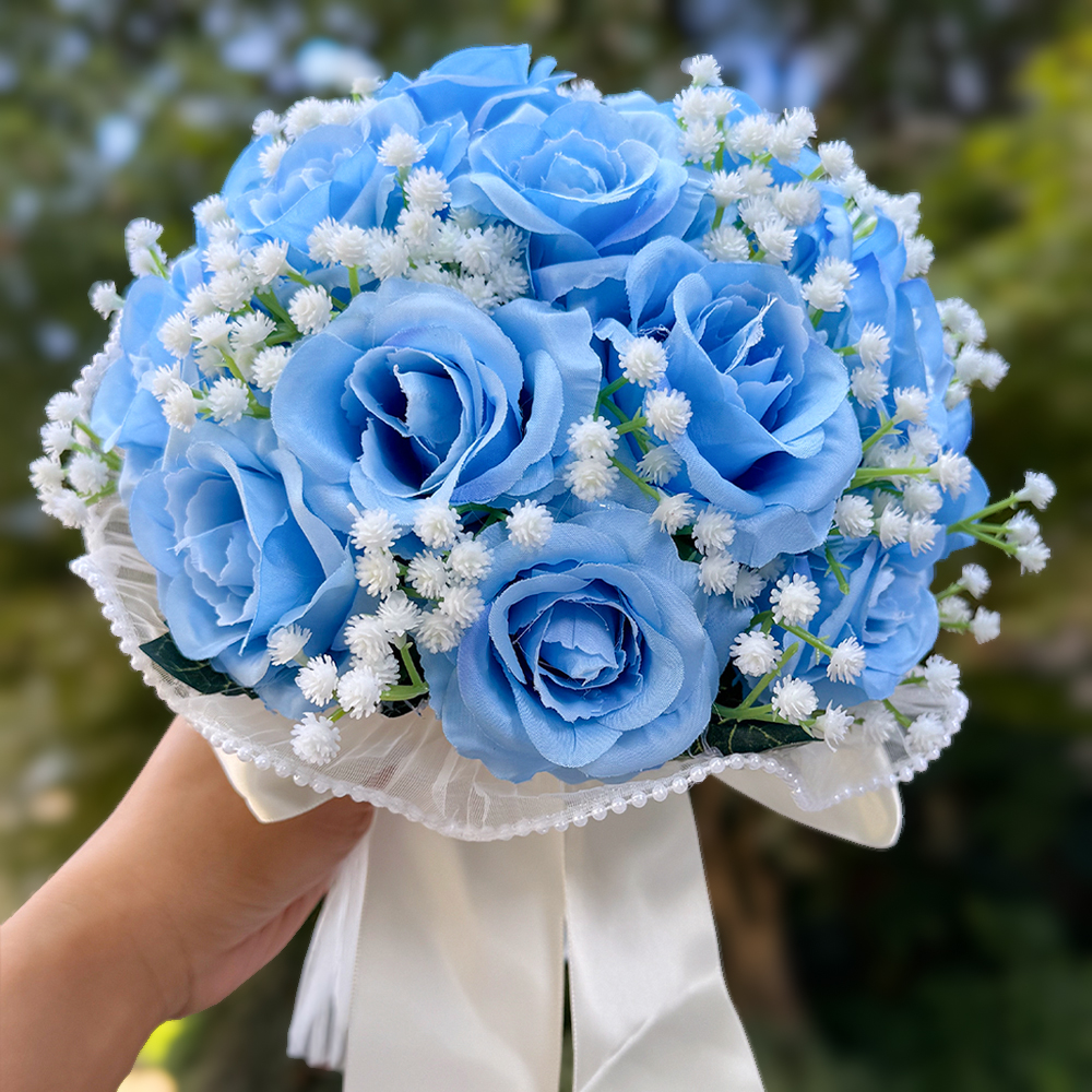 Babysbreath-Rosensträuße für sterben Braut, künstlicher Blumenstrauß für Hochzeiten Ich bin Freien, Valentinstag, Verlobungsfeiern