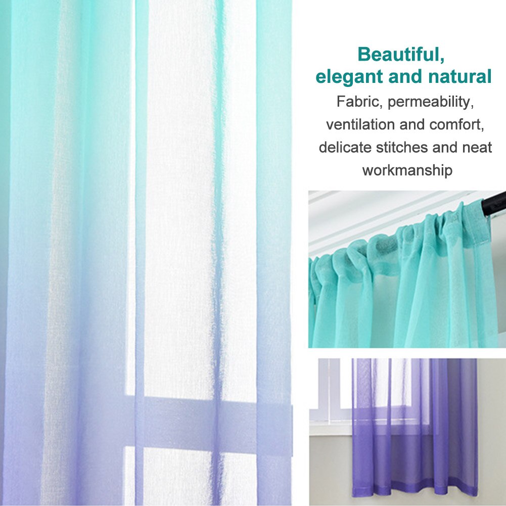 Tulle intimité cuisine dégradé couleur Voile panneau chambre Ombre drapé fenêtre rideau salon café lumière filtrage romantique