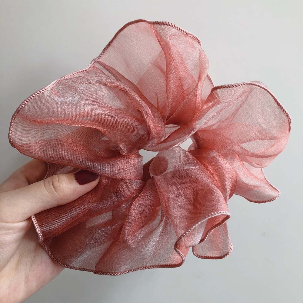 Cintas elásticas de encaje Kawaii para mujer, cintas brillantes para el pelo, coletero de malla transparente, accesorios para el cabello: red 03