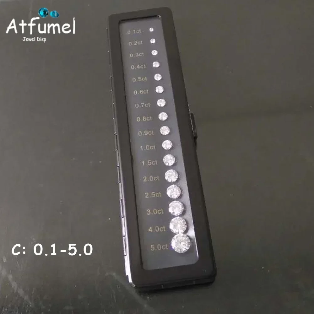 Diamond Zirconia Size Reference Contrast Carat Weight Diameter Special Cut Scale Master Teaching Tool Gemstone Contrast Tool: Blue