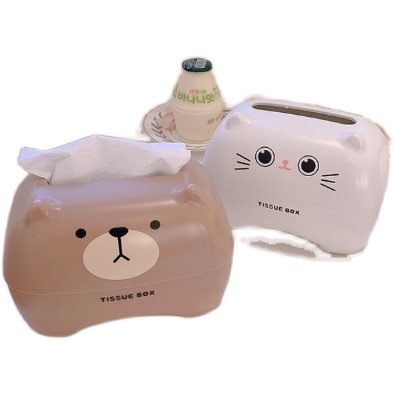 Multifunctional Nordic Style bear Plastic Tissue Box Paper Towel Tissue Case Organizer Home Table Decor Household Supplies