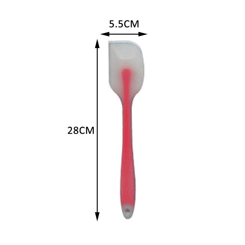 1pcs Kitchen Supplies Silicone Cake Spatula Translucent Multi Purpose High-temperature for Butter Cooking Cookie Pastry Scraper: Red