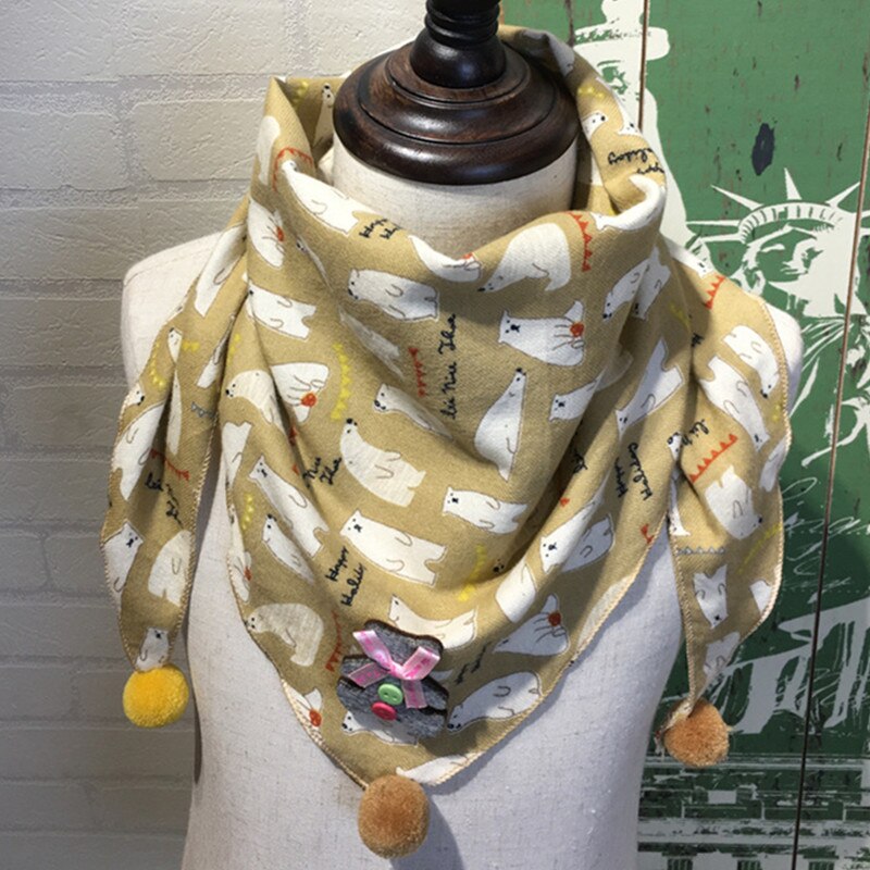 primavera bebés, niños, flores pañuelos Otoño Invierno niñas cuello cálido niño cuello bebé bufanda: khaki bear
