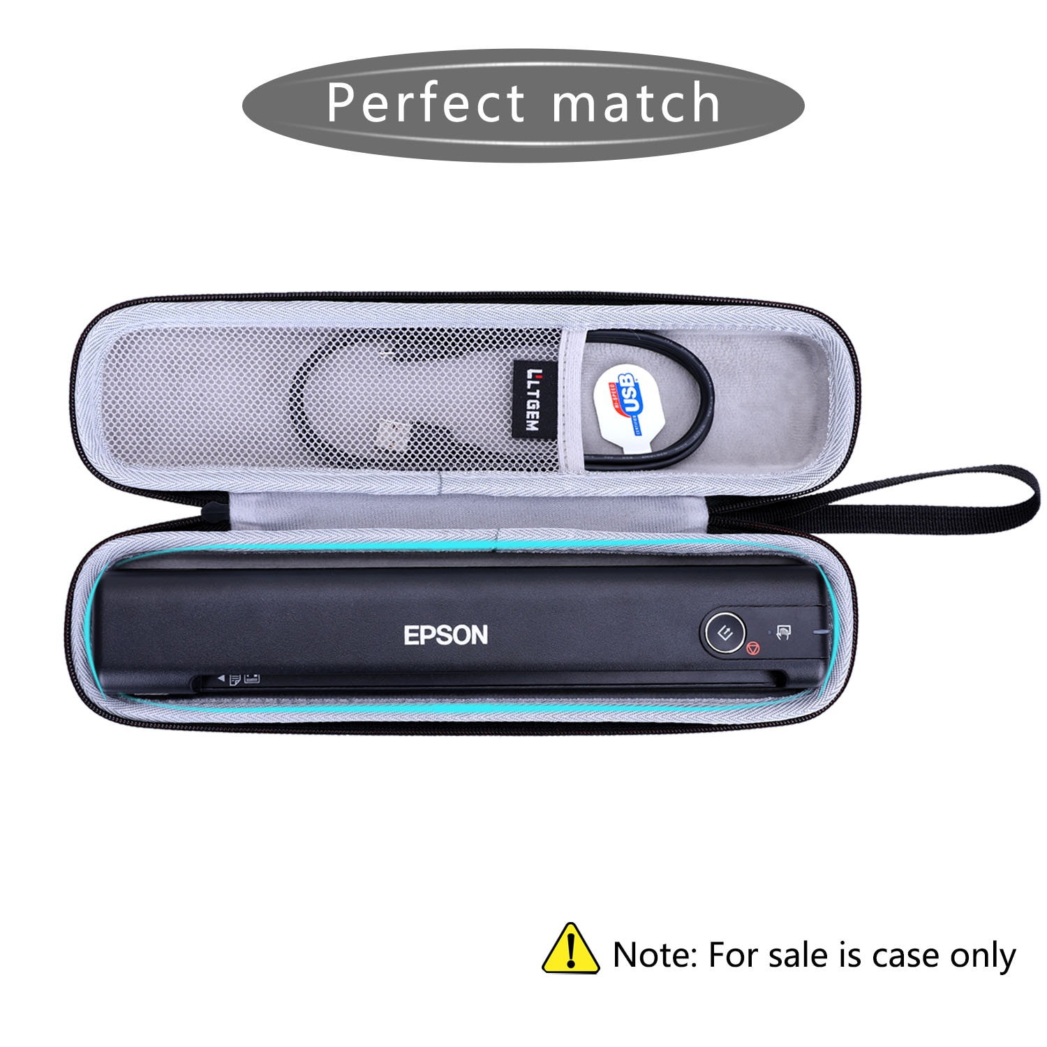 Ltgem eva hardt etui til epson arbeidsstyrke es -50 bærbar dokumentskanner til ark og pc