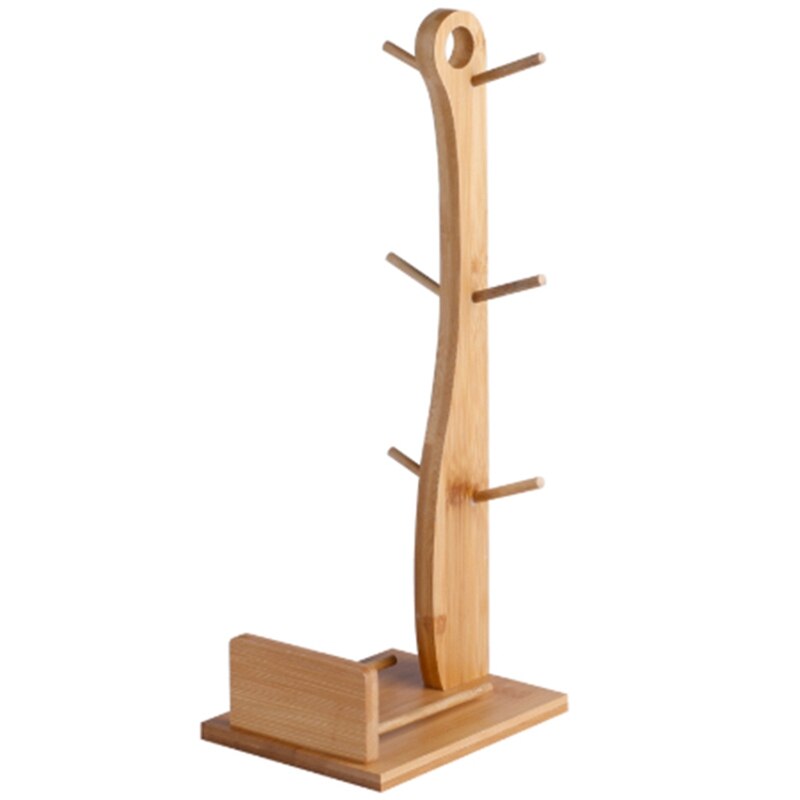 Kubek bambusowy uchwyt kubek kawy kubki na wodę półka wisząca biuro dom salon naturalnie drewniane kubek ociekacz robić przechowywania: Default Title