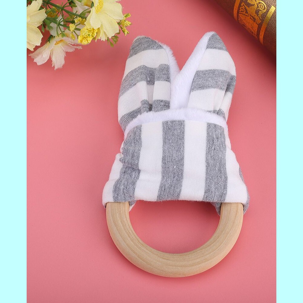 Baby Beißringe Holz Zahnen Ringe Ohr Zahnen Holz Ring Natürliche Holz Hase Ohr Organische Baby BeißRing Spielzeug
