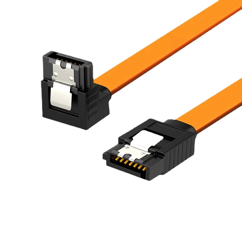 Cable SATA 3,0 a unidad de disco duro SSD HDD Sata 3 Cable recto de ángulo recto para placa base Asus MSI Gigabyte Cable de alta velocidad: Naranja