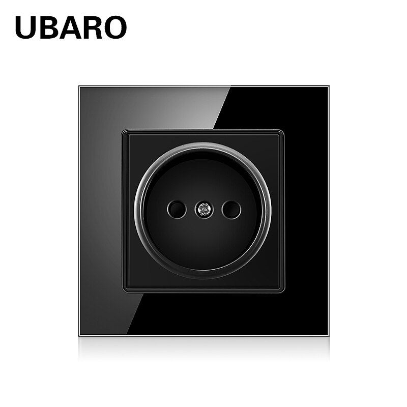 UBARO-Panel de cristal de lujo, enchufe de pared oculto eléctrico, tipo AC100-250V, 86, 16A: ES-86-B1
