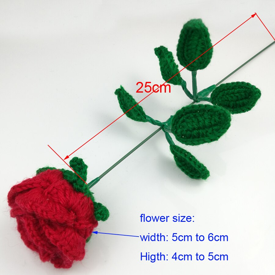 4 pieces/Lot Artificial flower Decoration Finished Yarn Manual DIY Crochet Thread Knit Valentine Girlfriends