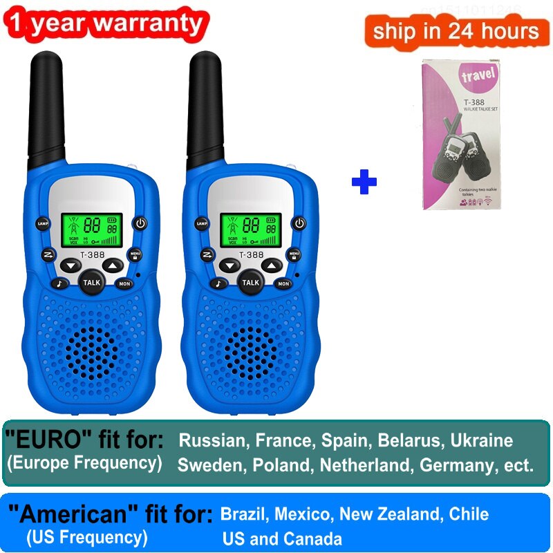 2 pezzi Walkie Talkie bambini Celular giocattoli ricetrasmettitore portatile evidenzia telefono Radio interfono bambini Talkie Walkie regali di compleanno: 2 Blue