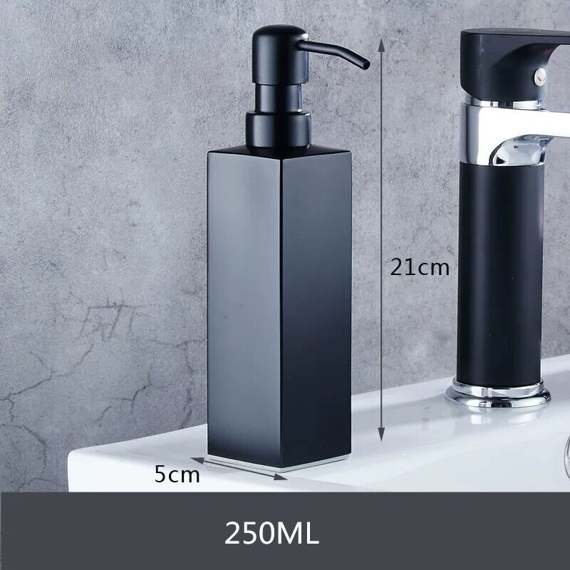 LIUYUE Soap Lotion Dispensers Black Stainless Steel Bathroom Accessories Square Bottle For Kitchen Sink Soap Lotion Dispenser: A